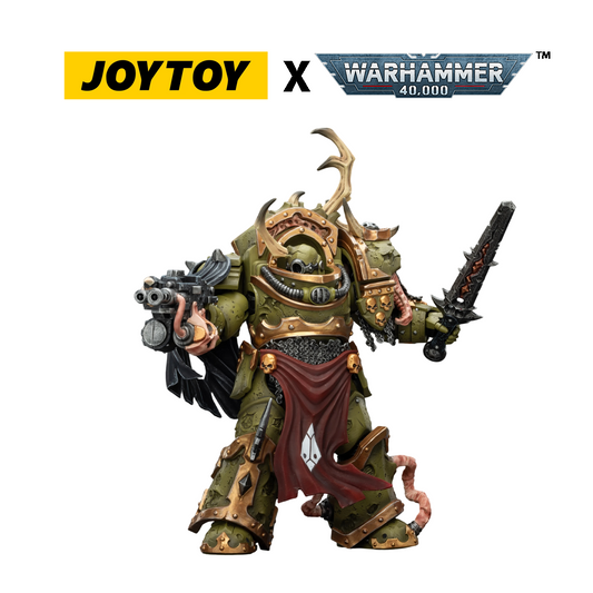 JoyToy Warhammer 40,000 Action Figure - Death Guard, Blightlord Terminator 3 with Combi-bolter and Bubotic Blade (1/18 Scale) Preorder
