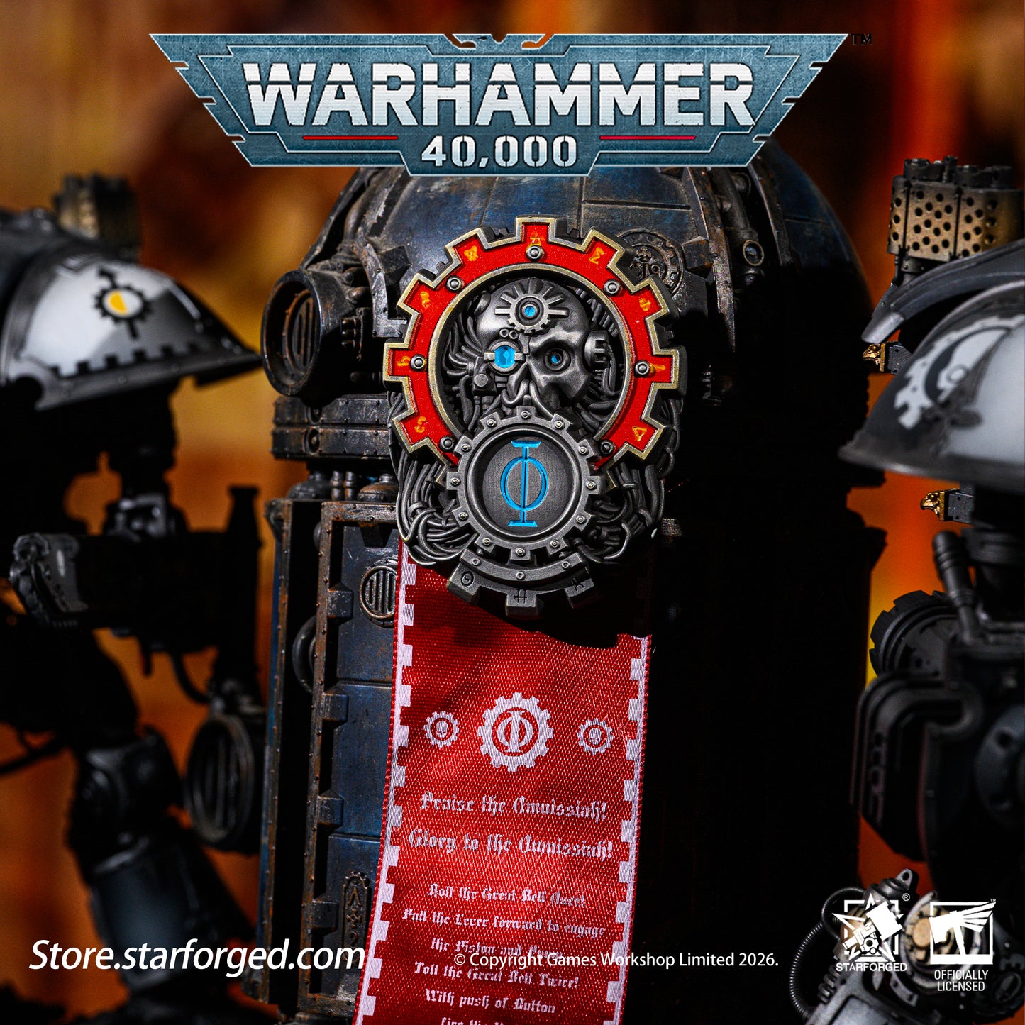 Starforged Warhammer 40,000 Seal of Omnissiah Machine God Deus Mechanicus Men's Brooch Pin Badge