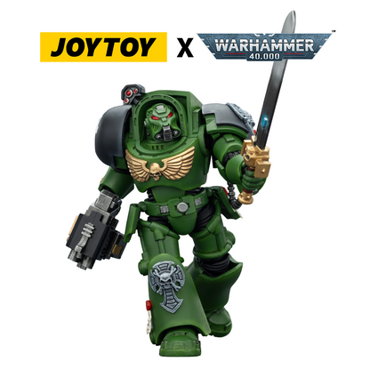 JoyToy Warhammer 40,000 Action Figure - Salamanders, Terminator 1 with Power Sword and Storm Bolter (1/18 Scale)