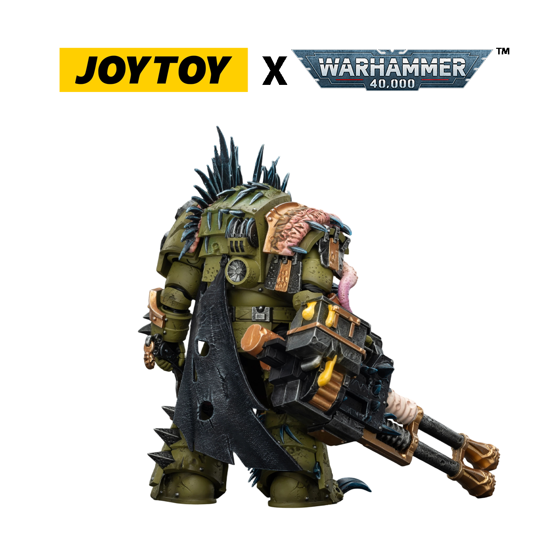 JoyToy Warhammer 40,000 Action Figure - Death Guard, Blightlord Terminator 1 with Reaper Autocannon and Bubotic Blade (1/18 Scale) Preorder