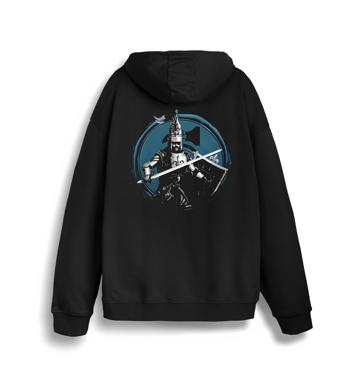 Black Printed Sweater Back