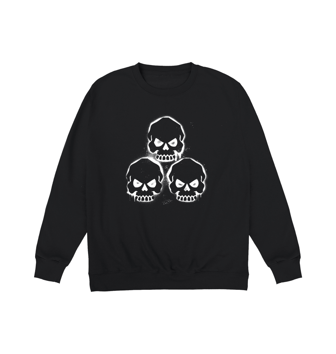 Deep Black Printed Sweater