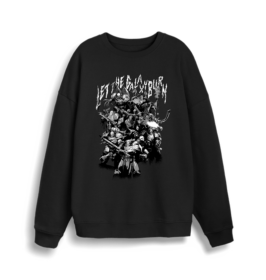 Black Printed Sweater Front