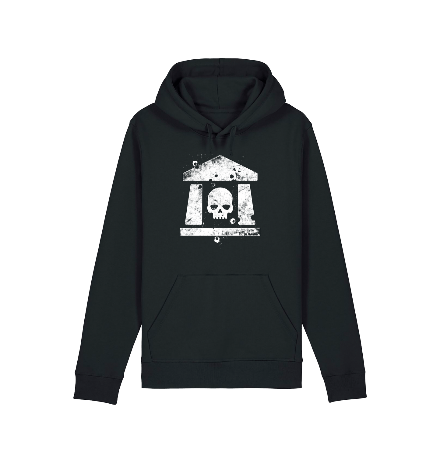 Black Printed Hoody Front