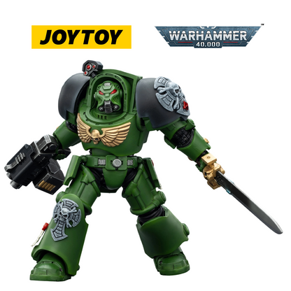 JoyToy Warhammer 40,000 Action Figure - Salamanders, Terminator 1 with Power Sword and Storm Bolter (1/18 Scale)