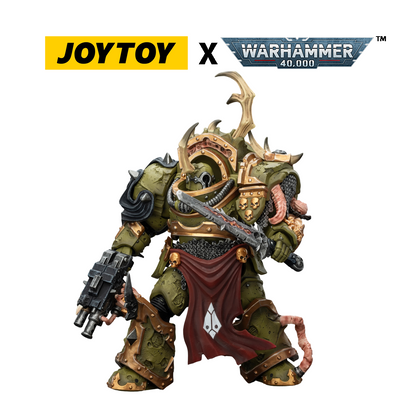 JoyToy Warhammer 40,000 Action Figure - Death Guard, Blightlord Terminator 3 with Combi-bolter and Bubotic Blade (1/18 Scale) Preorder