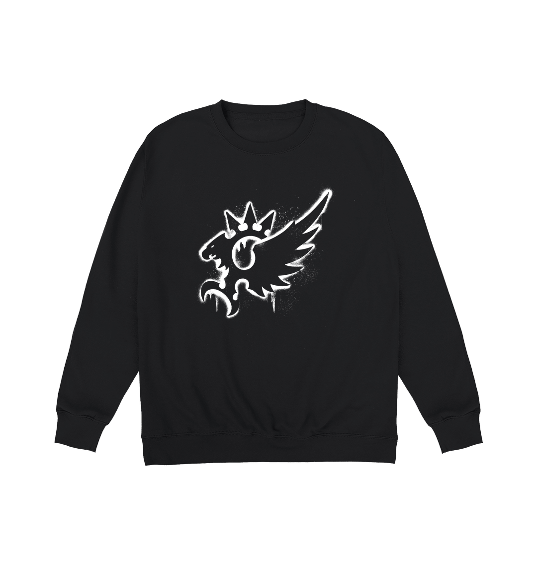 Deep Black Printed Sweater
