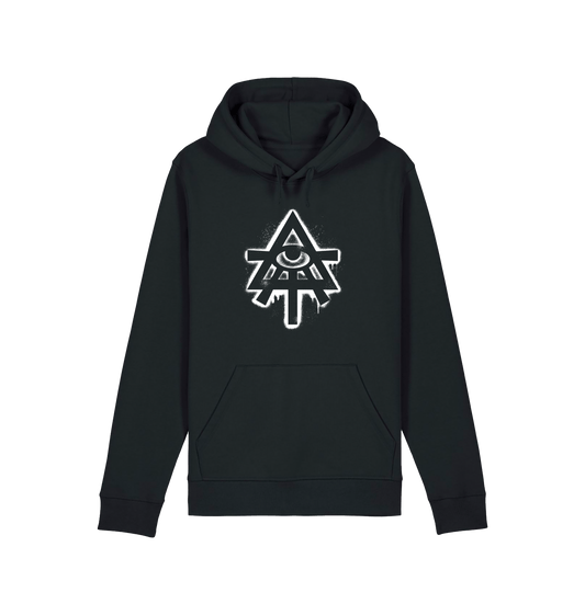 Black Printed Hoody Front