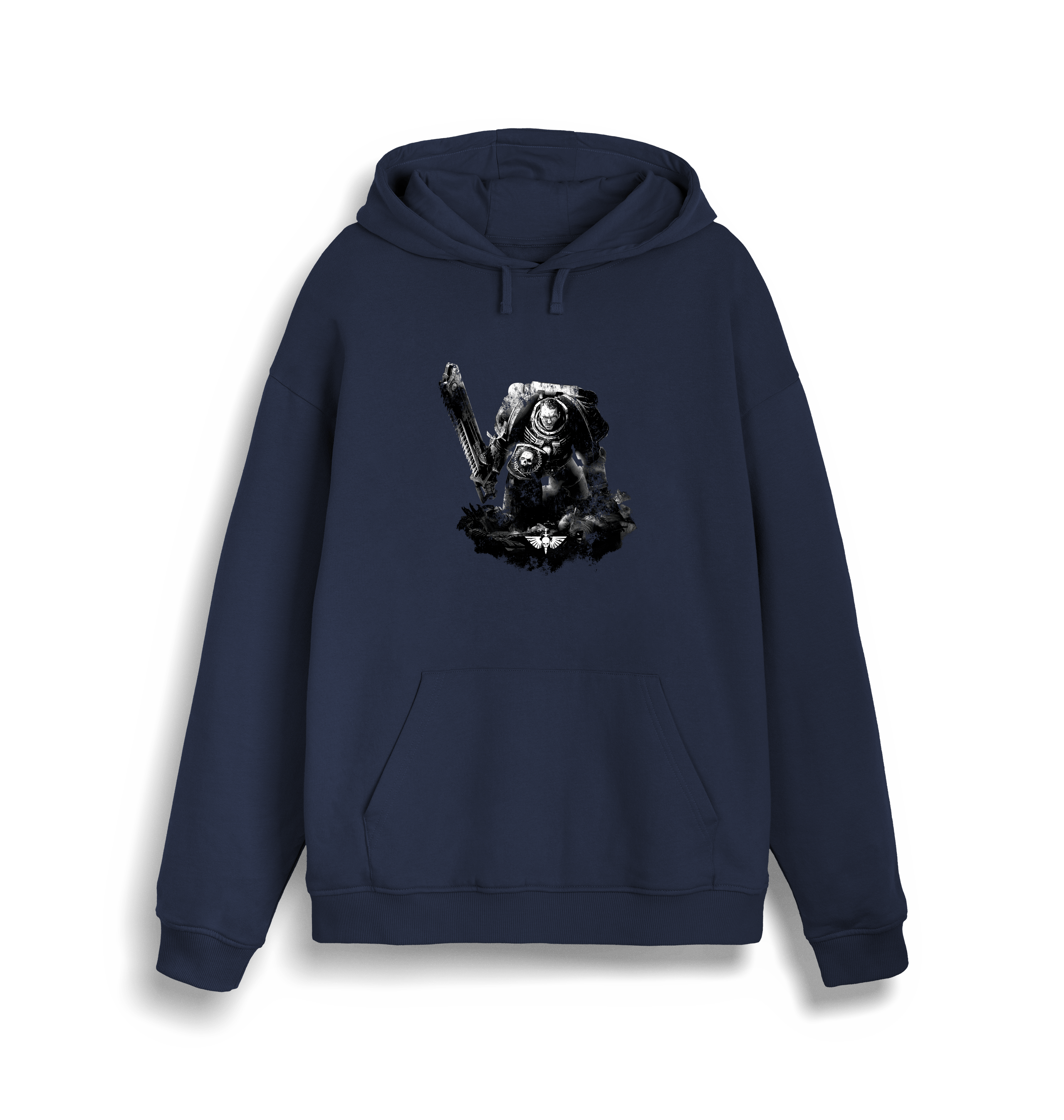 French Navy Printed Sweater Front