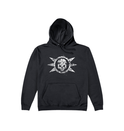 Deep Black Printed Hoody Front