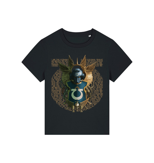 Black Printed T-shirt Front