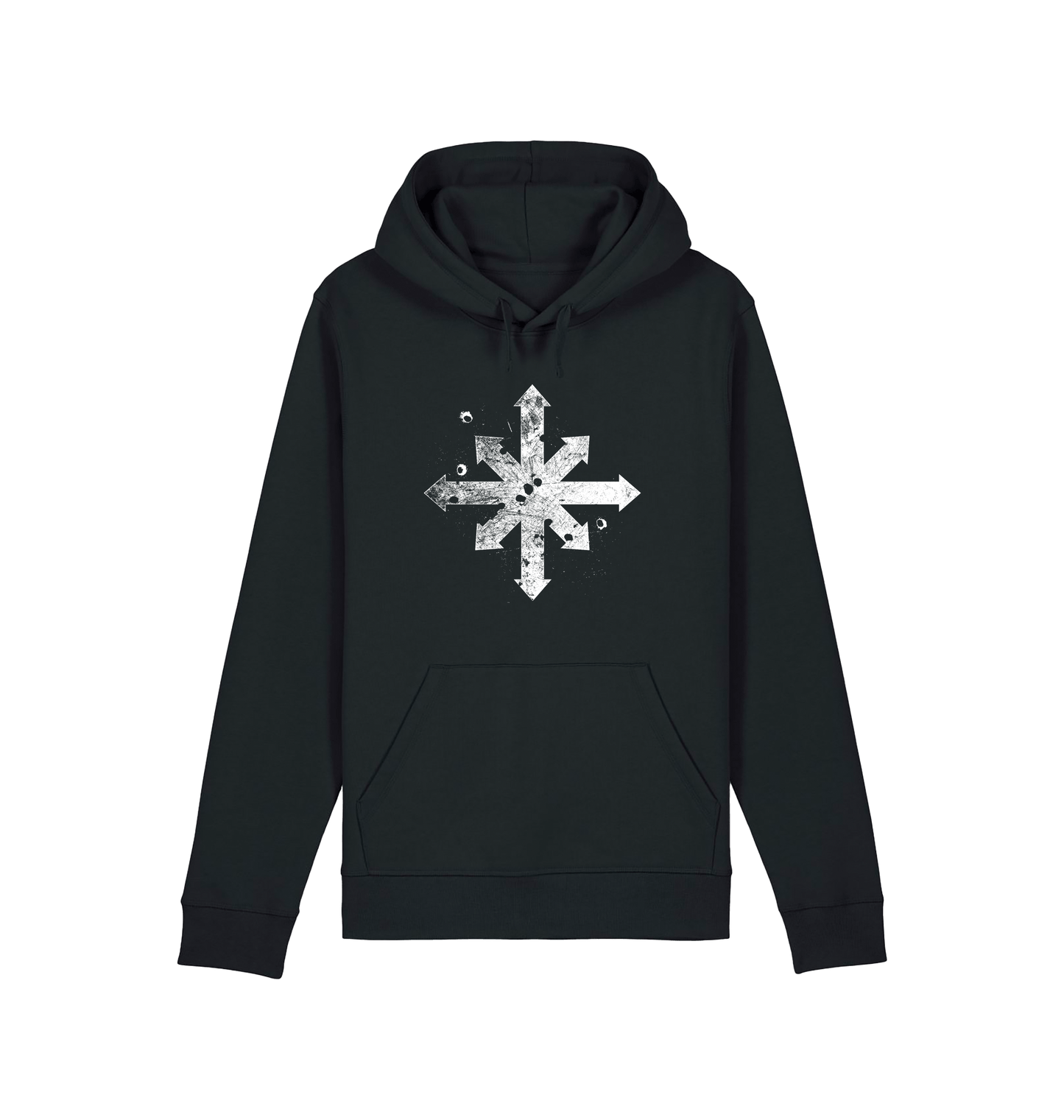 Black Printed Hoody Front