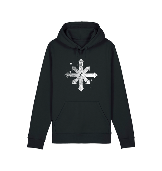 Black Printed Hoody Front