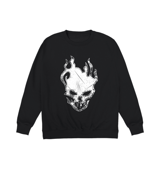 Deep Black Printed Sweater Front