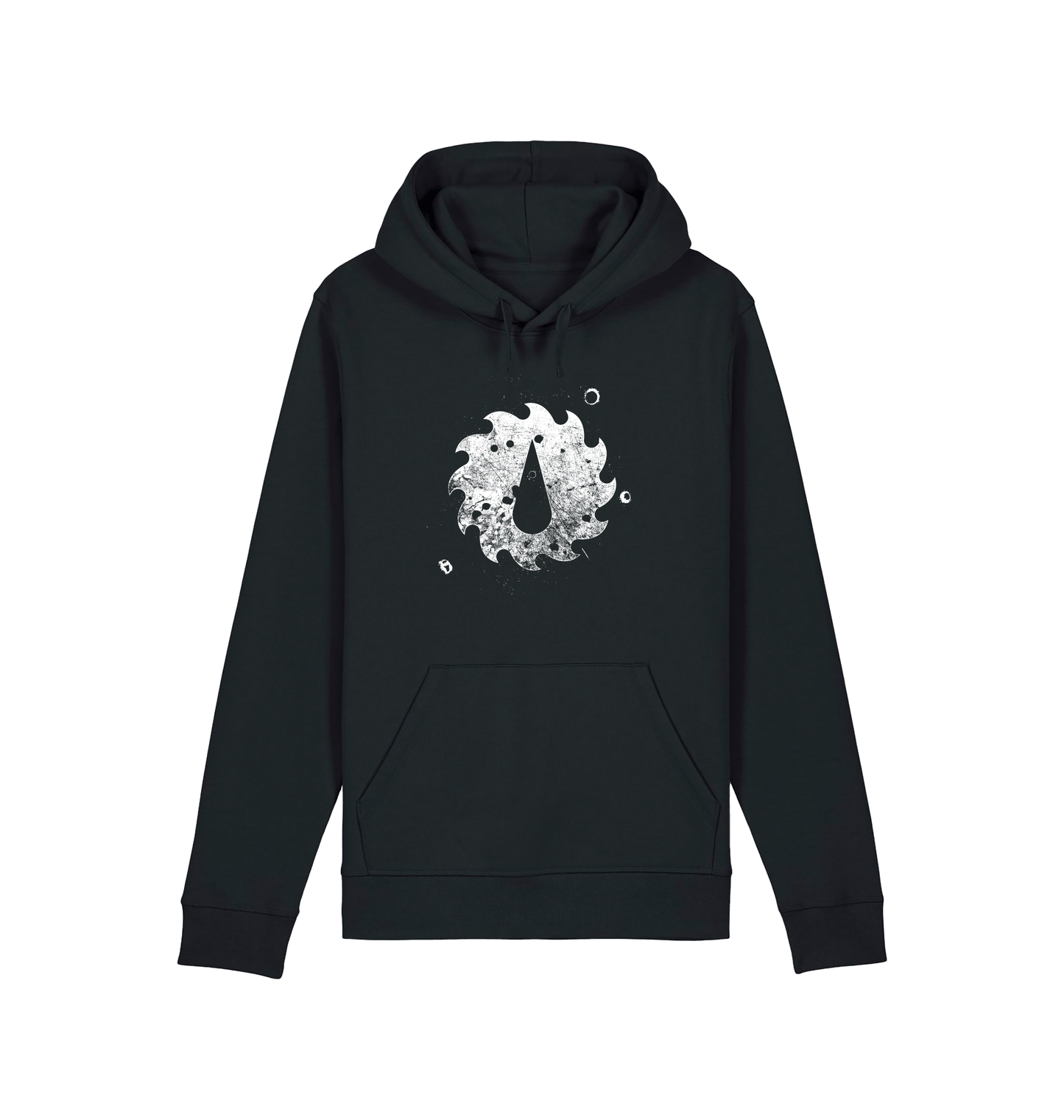 Black Printed Hoody Front