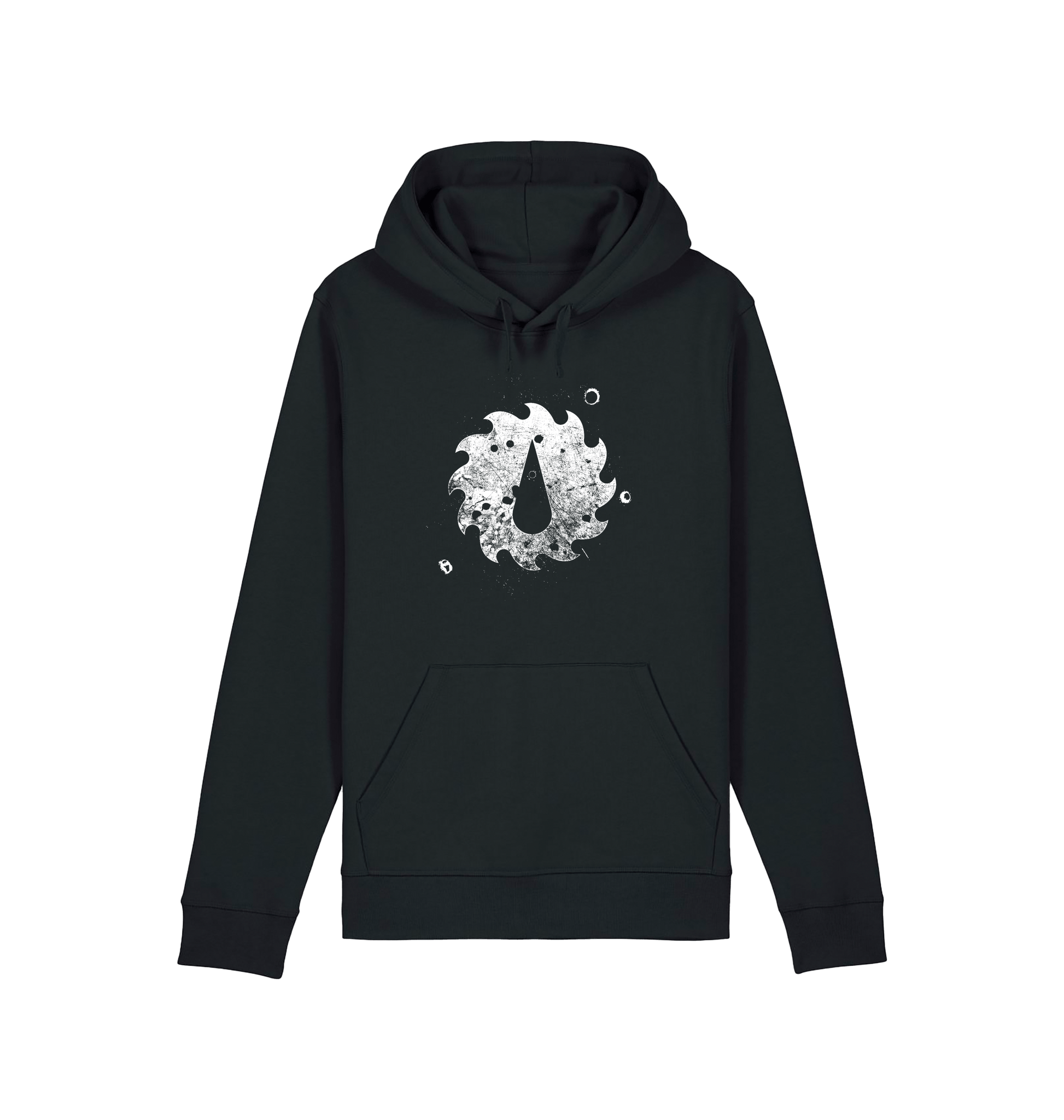 Black Printed Hoody Front