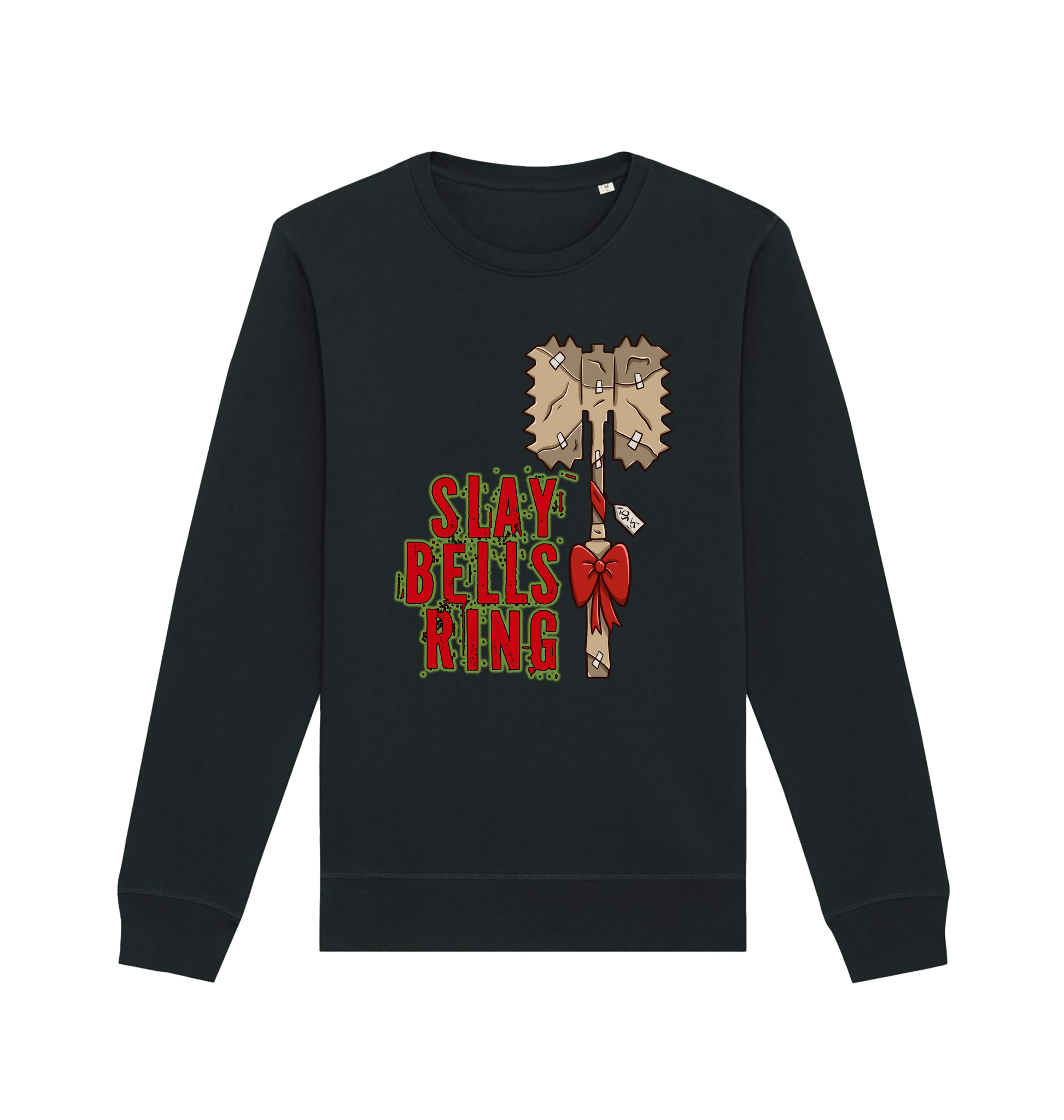 Black Printed Sweater Front