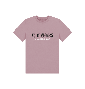 Mauve Chaos Is My Middle Name Kids Red T Shirt