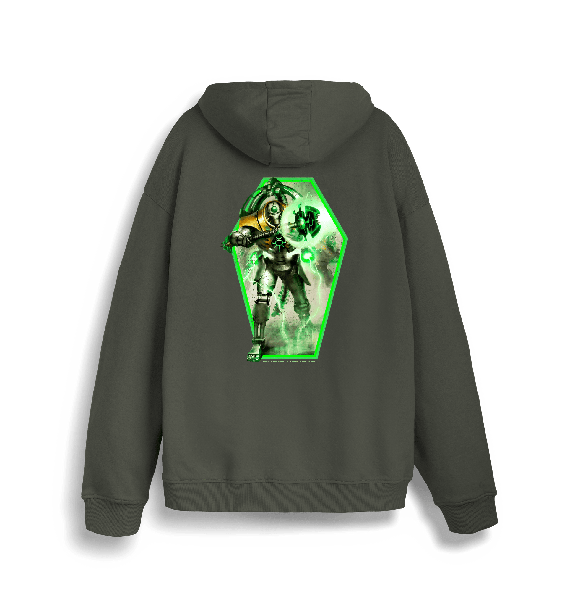 Khaki Printed Sweater Back