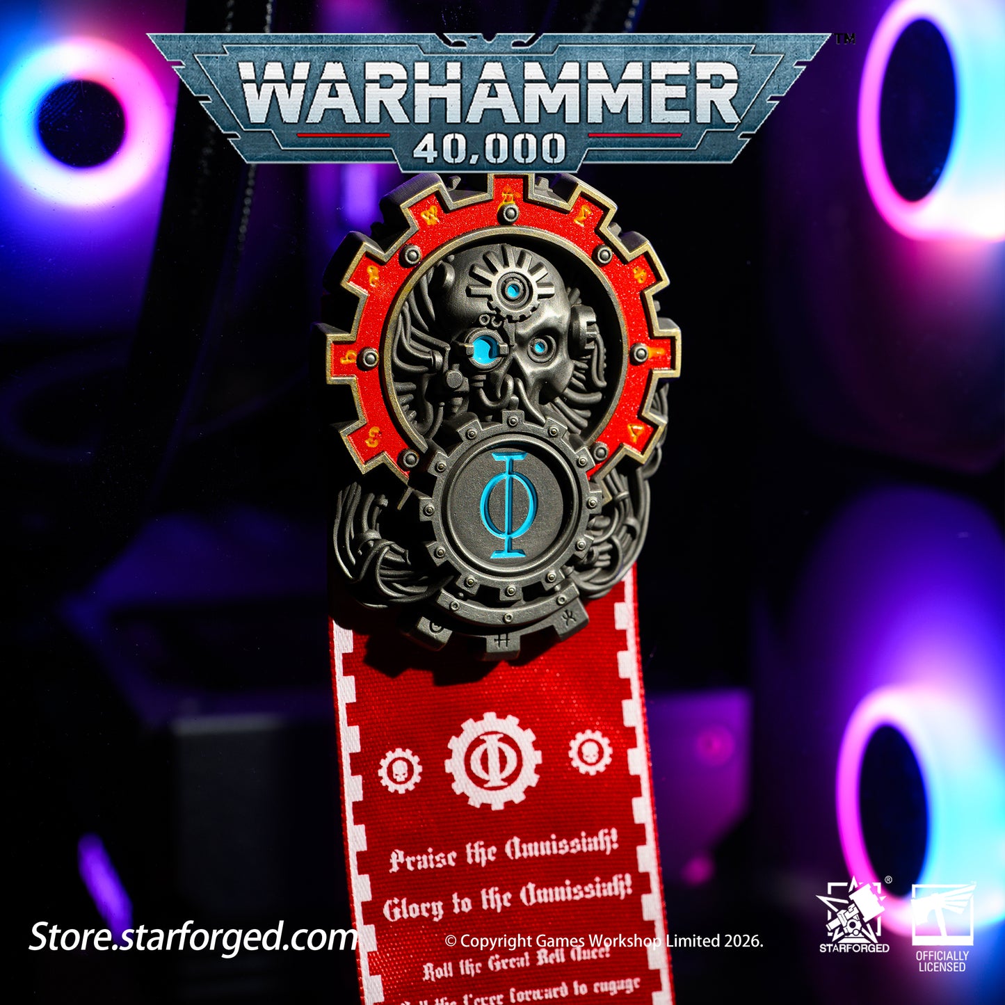 Starforged Warhammer 40,000 Seal of Omnissiah Machine God Deus Mechanicus Men's Brooch Pin Badge