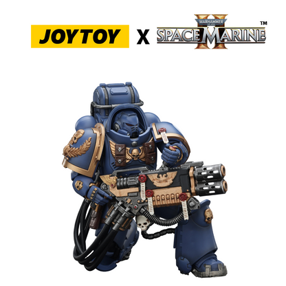 JoyToy Warhammer 40,000 Space Marine 2 Action Figure -  Ultramarines, Heavy Artificer Armour, with Relic Multi-Melta (1/18 Scale) Preorder