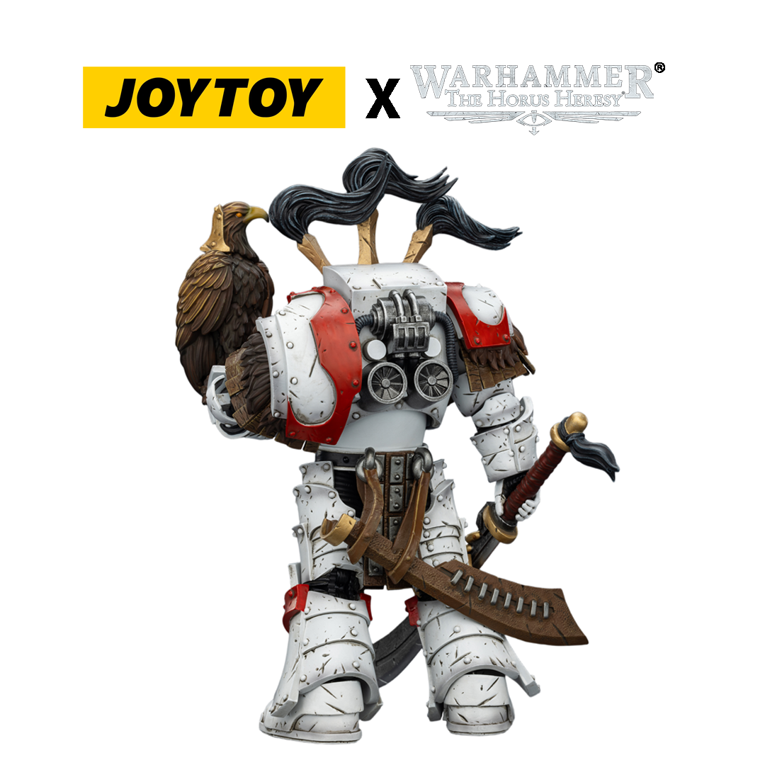 JOYTOY Warhammer The Horus Heresy Action Figure - White Scars, Legion Praetor in Cataphractii Terminator Armour with Cyber Hawk, Chogorian Sword and Combi-melta (1/18 Scale) Preorder