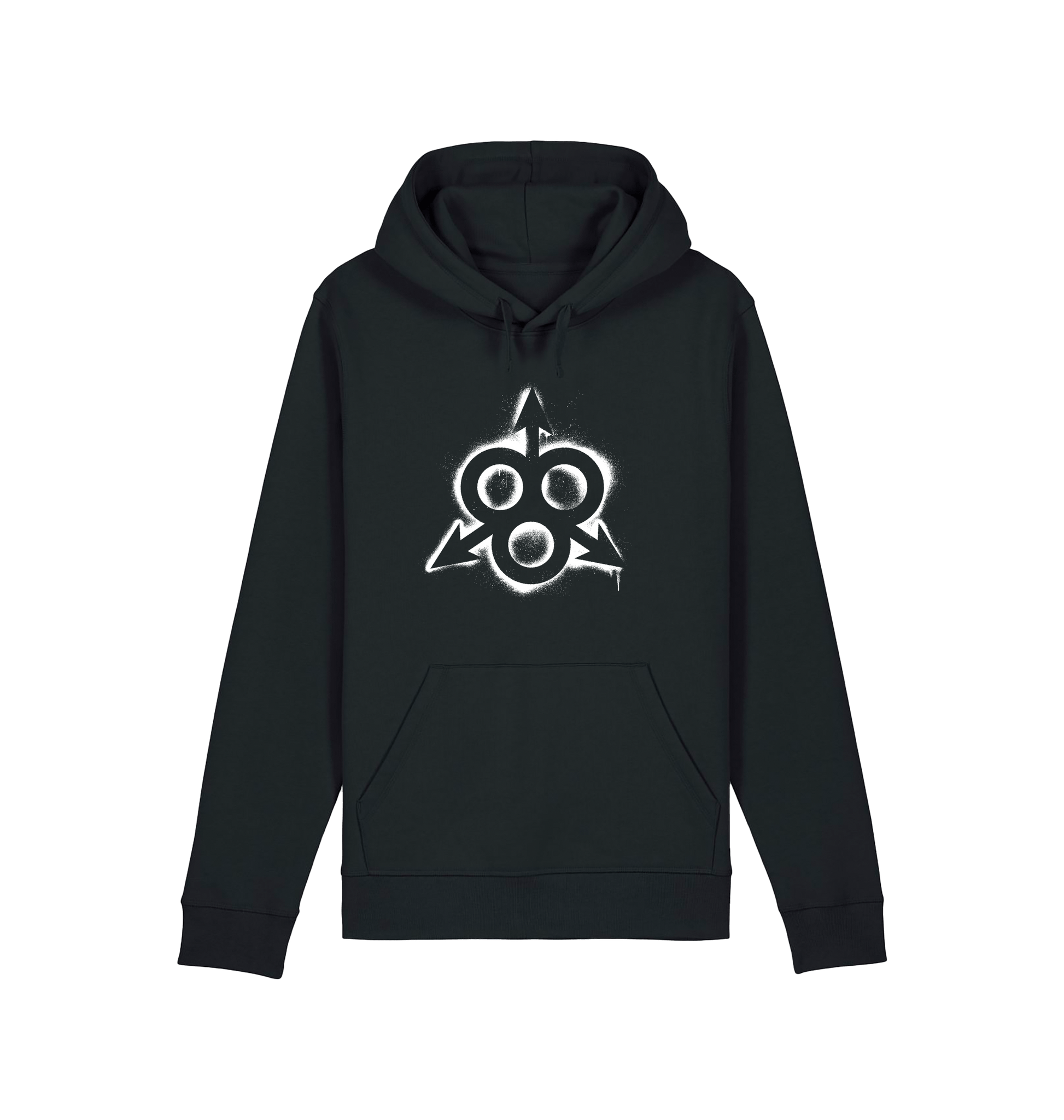 Black Printed Hoody Front