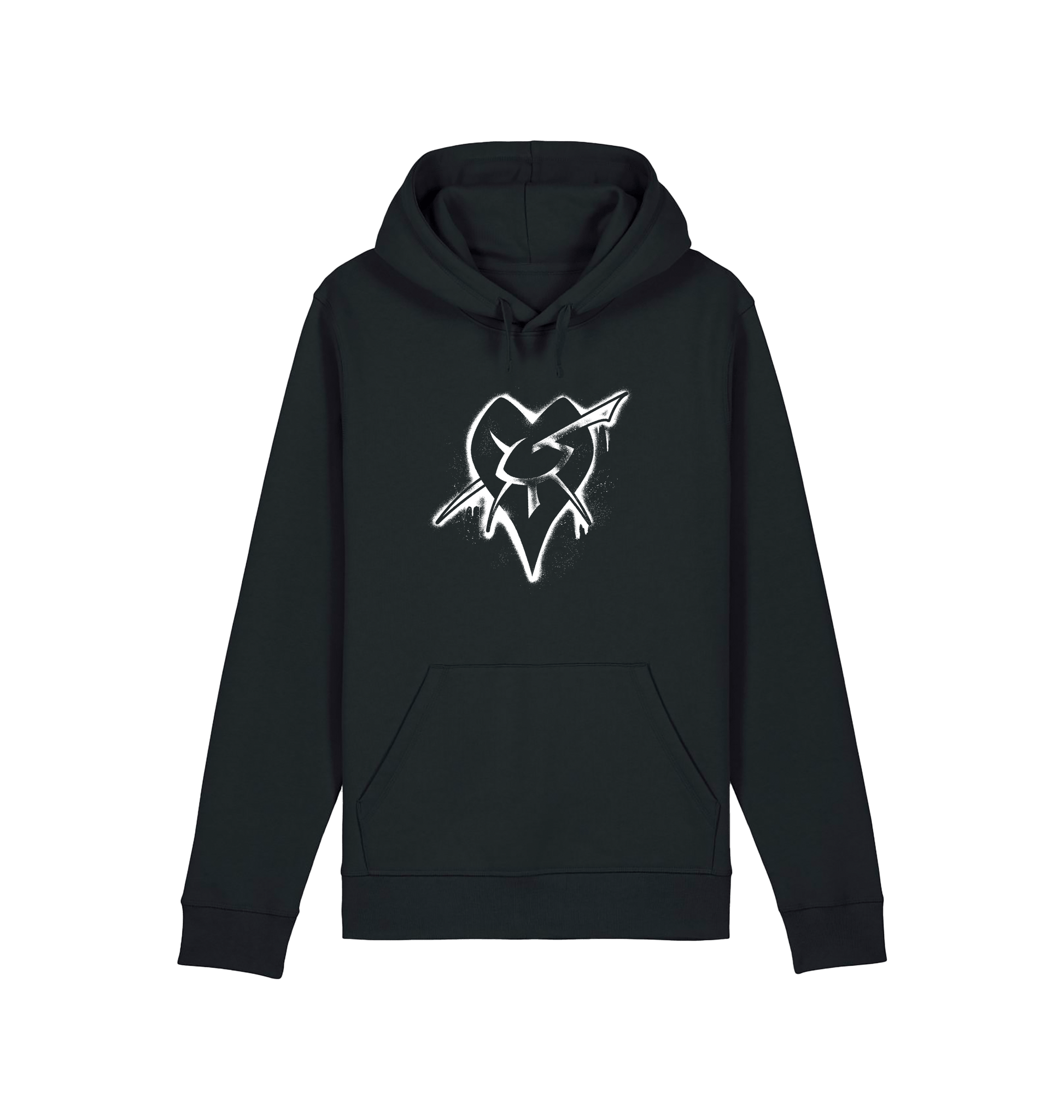 Black Printed Hoody Front