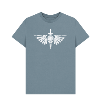 Stone Blue Space Marines Battleworn Insignia T Shirt