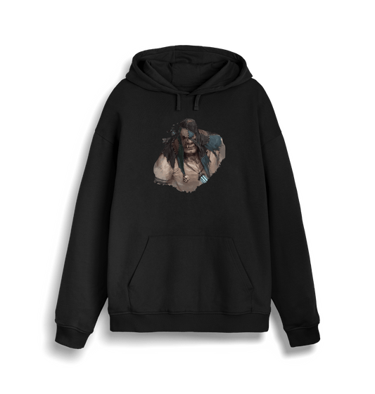 Black Printed Sweater Front