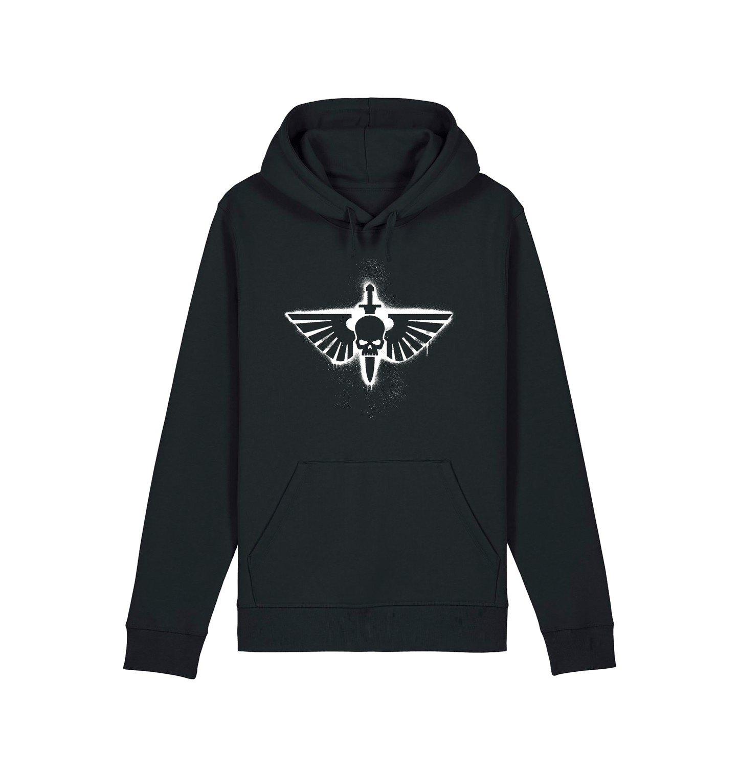 Black Printed Hoody Front