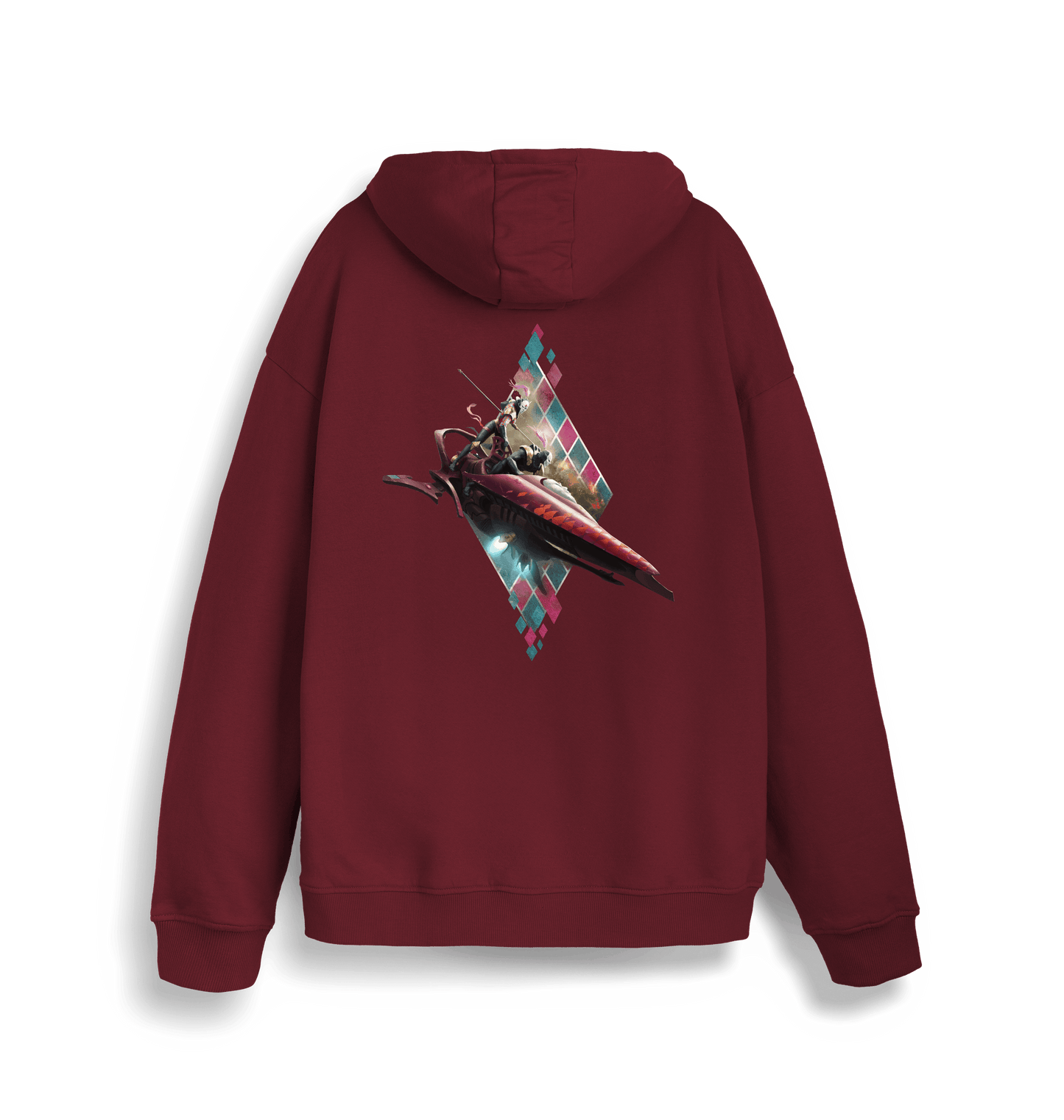 Burgundy Printed Sweater Back