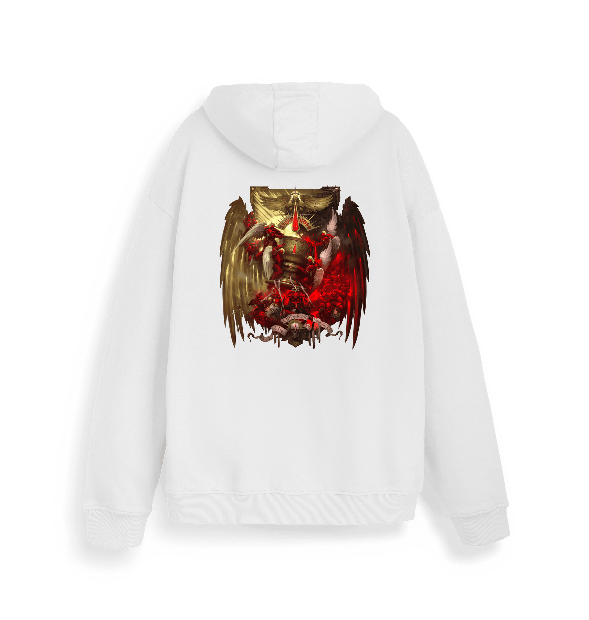 White Printed Sweater Back