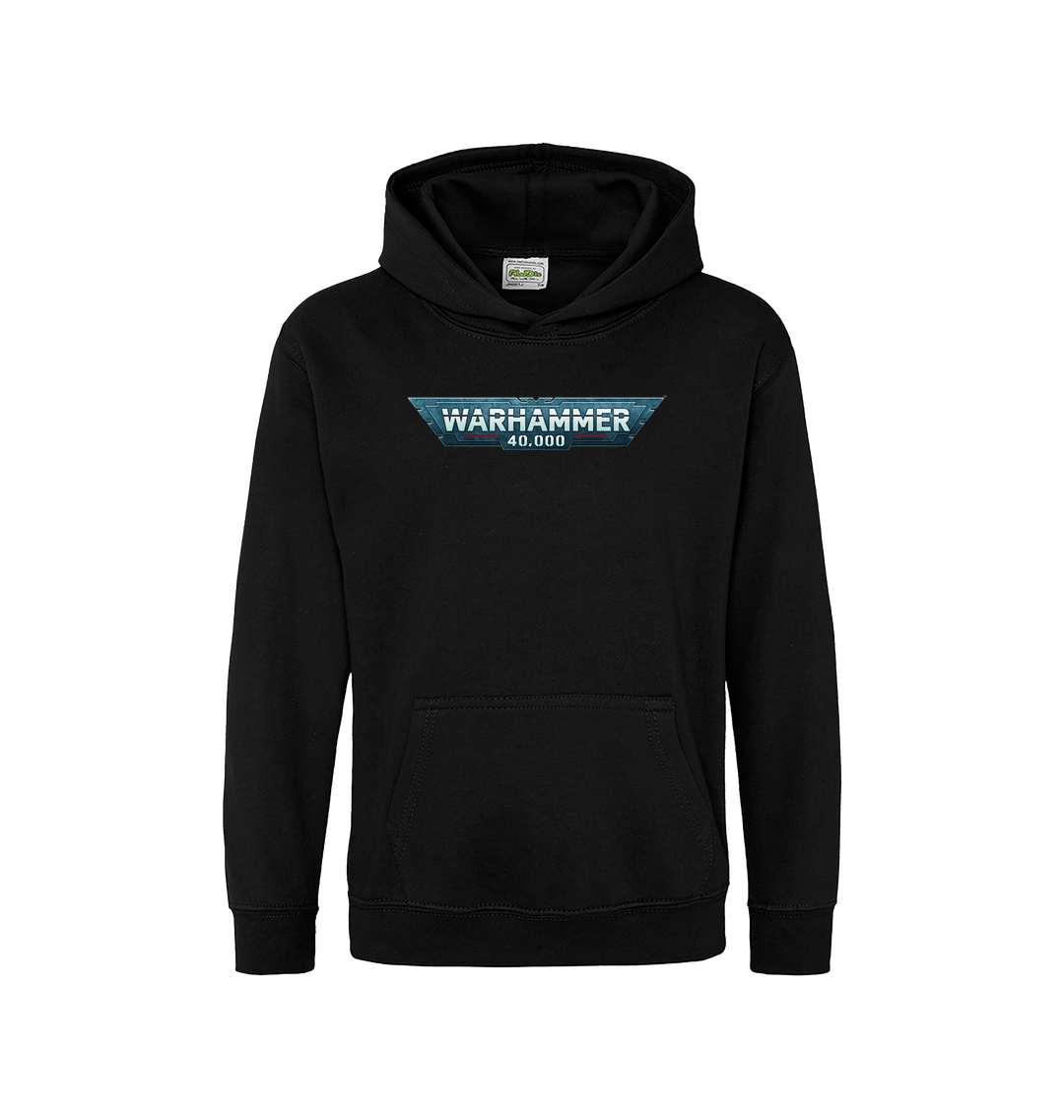 Deep Black Printed Kids Hoodie