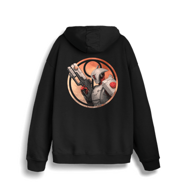 Black Printed Sweater Back