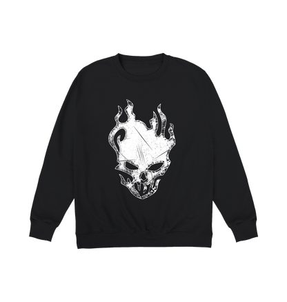 Deep Black Printed Sweater Front