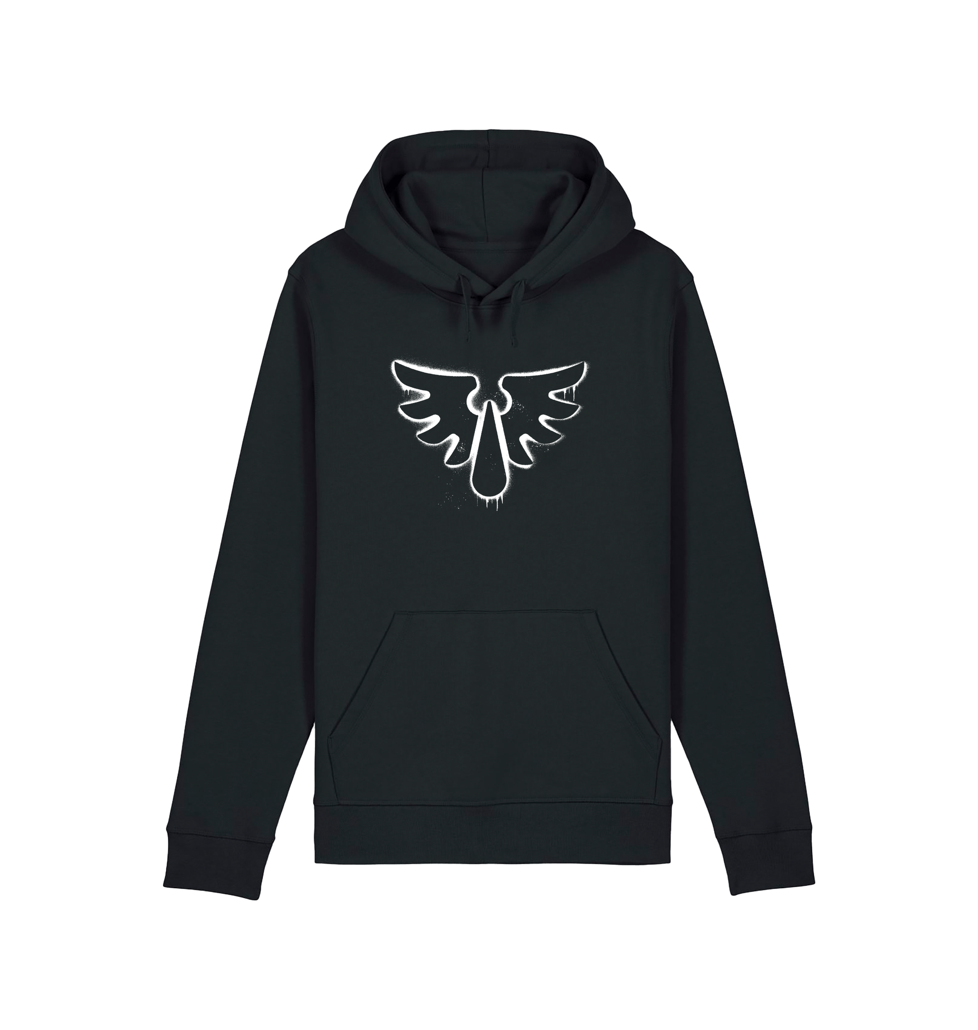 Black Printed Hoody Front