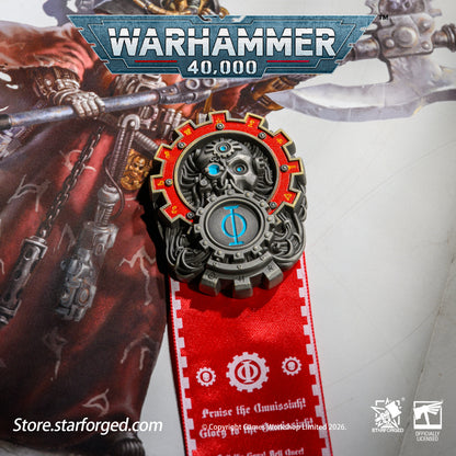 Starforged Warhammer 40,000 Seal of Omnissiah Machine God Deus Mechanicus Men's Brooch Pin Badge