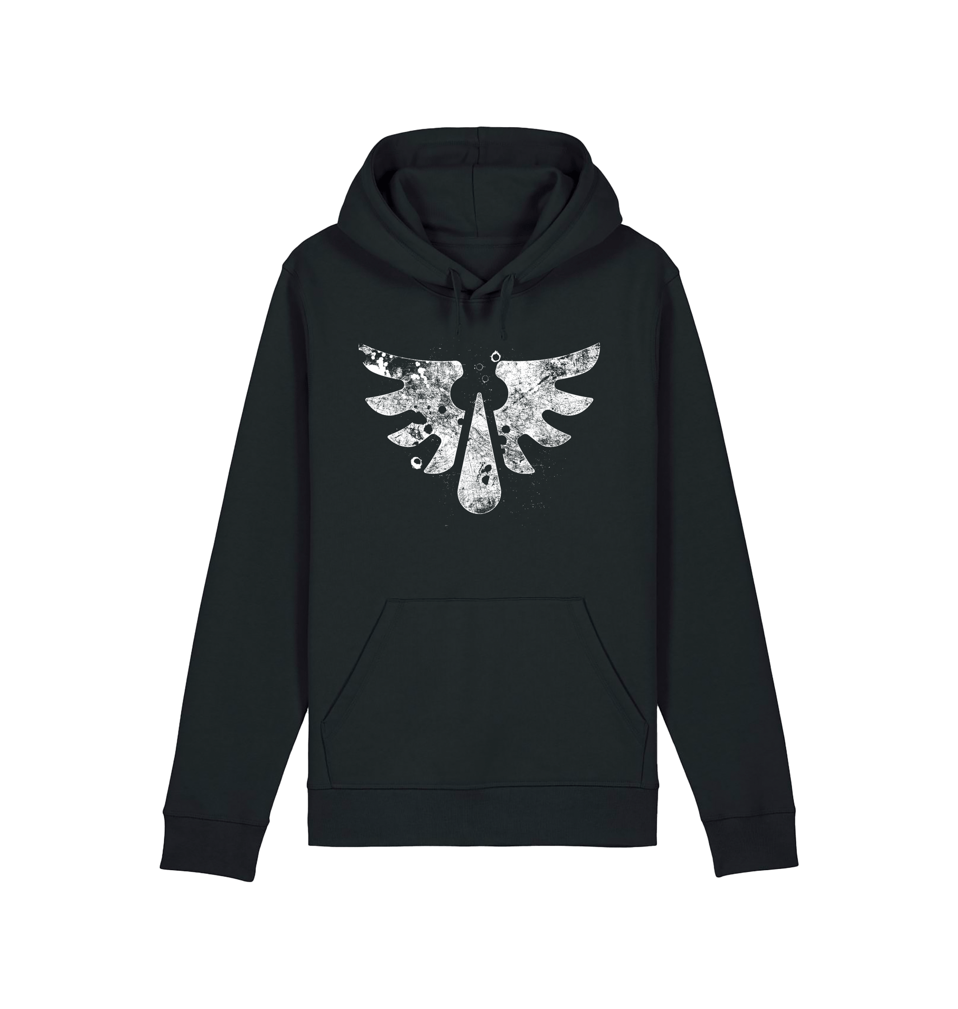 Black Printed Hoody Front