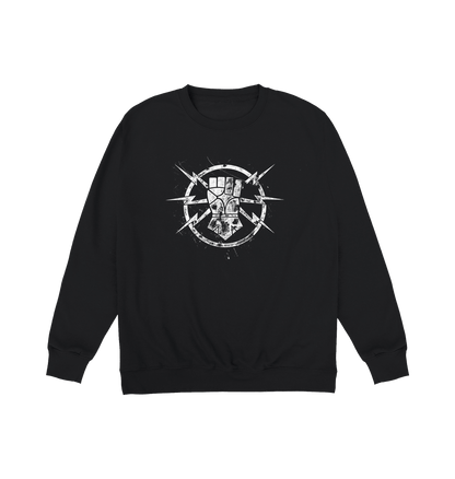 Deep Black Printed Sweater Front