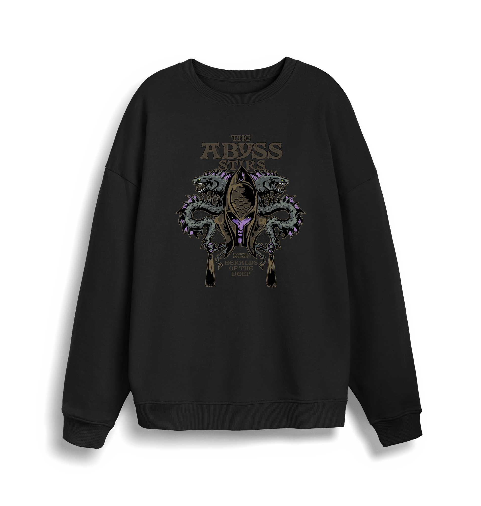 Black Printed Sweater Front