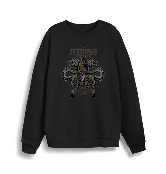 Black Printed Sweater Front