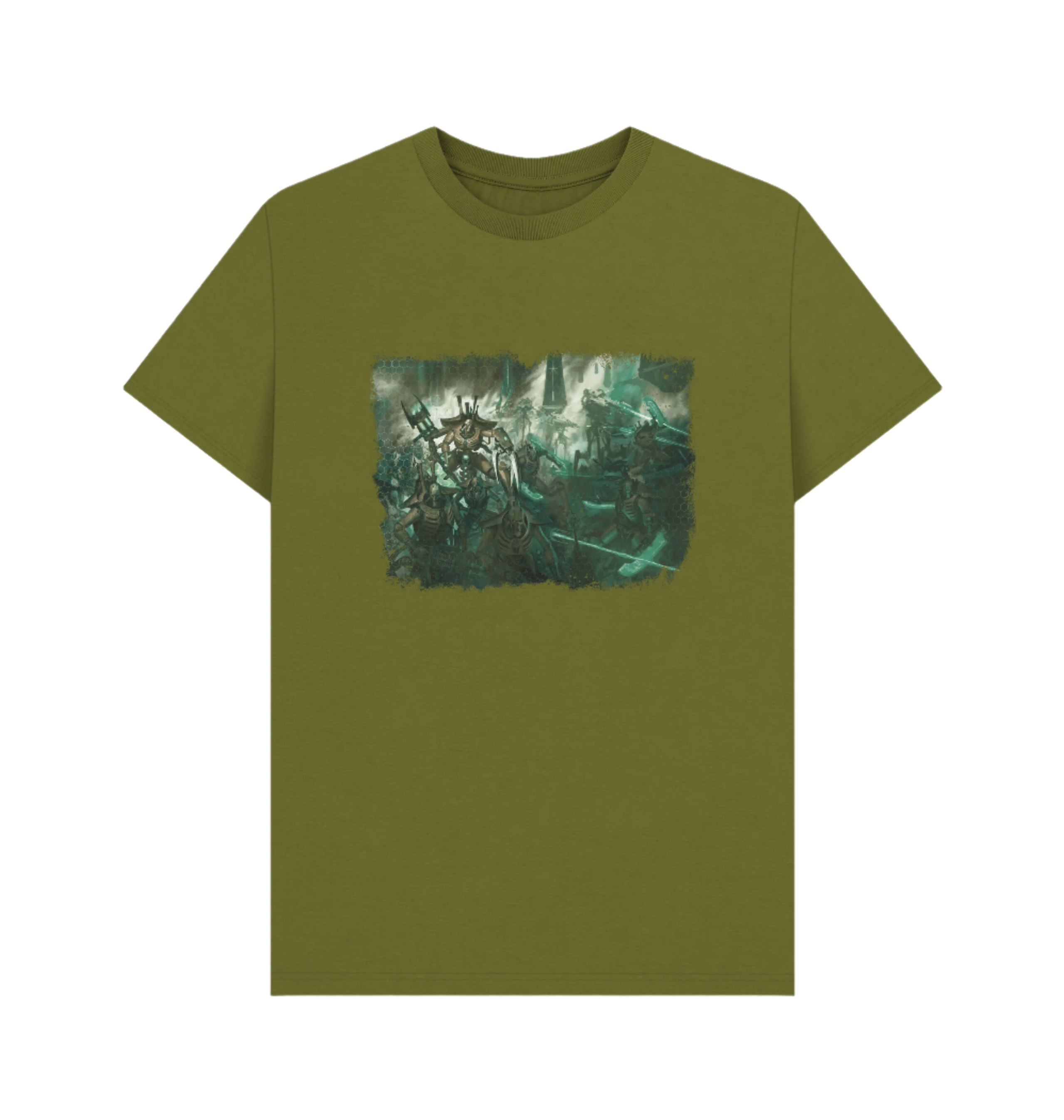 Moss Green Necrons Skorpekh Lord Design T Shirt
