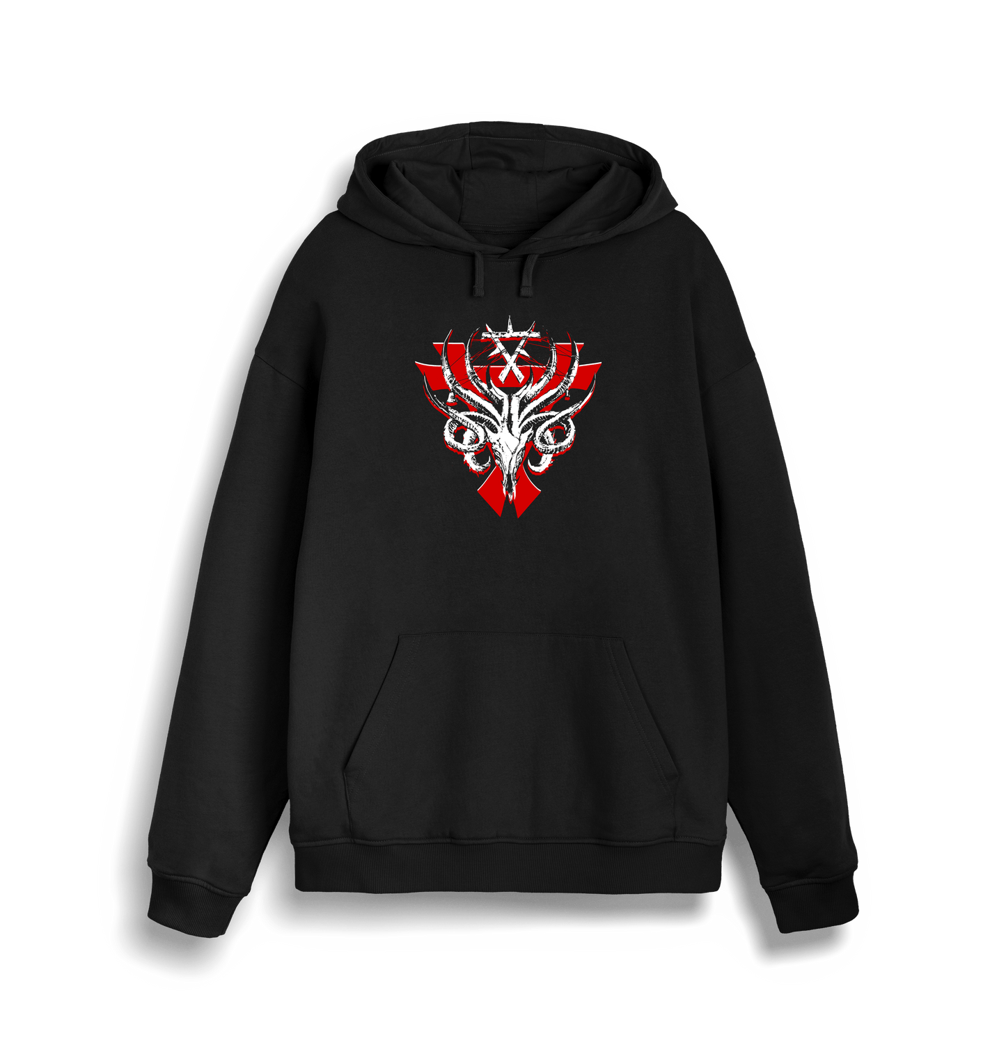 Black Printed Sweater Front