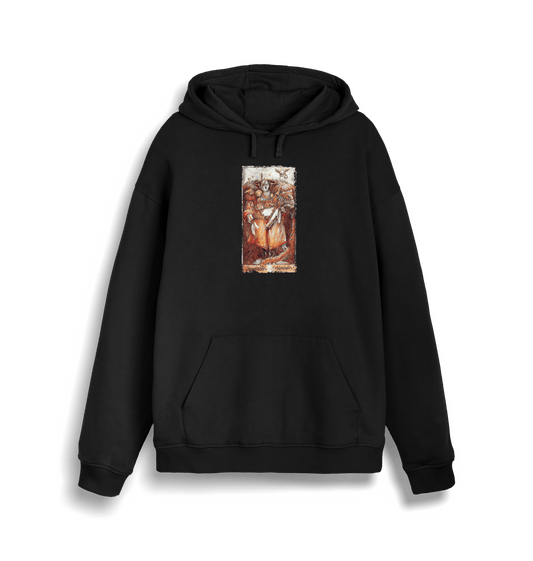 Black Printed Sweater Front