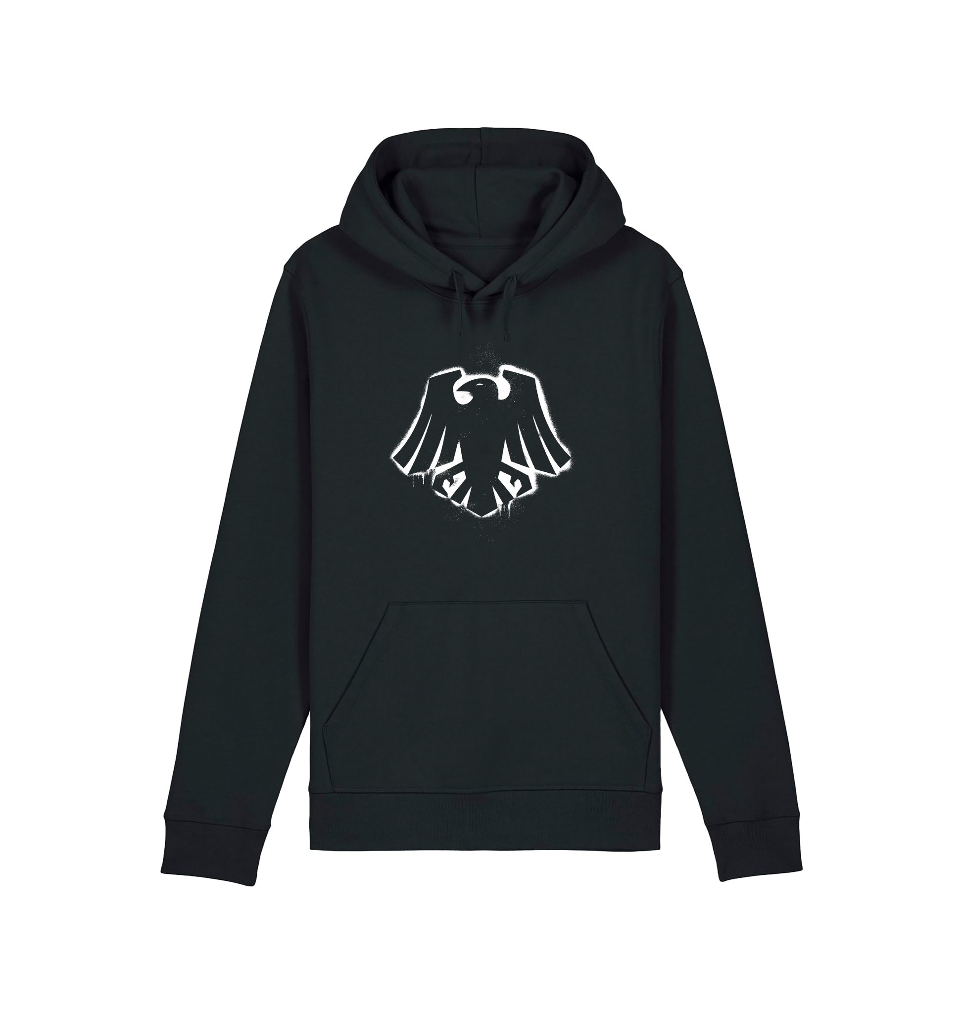 Black Printed Hoody Front