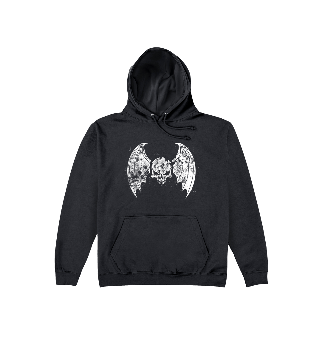 Deep Black Printed Hoody Front