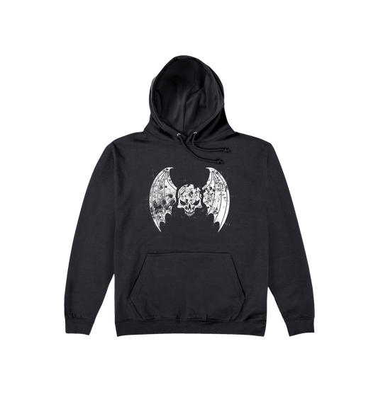 Deep Black Printed Hoody Front