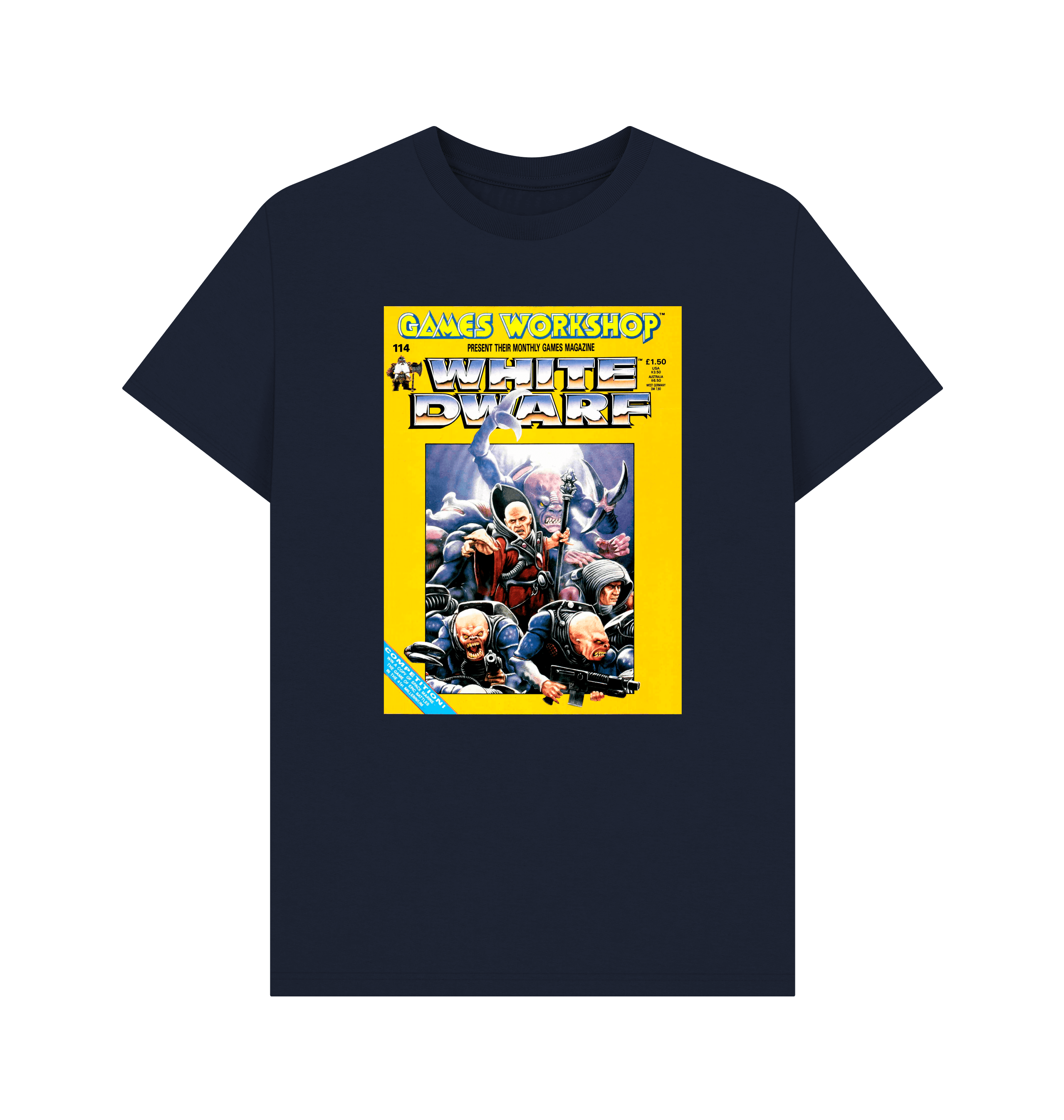 Navy Blue White Dwarf Issue 114 T Shirt
