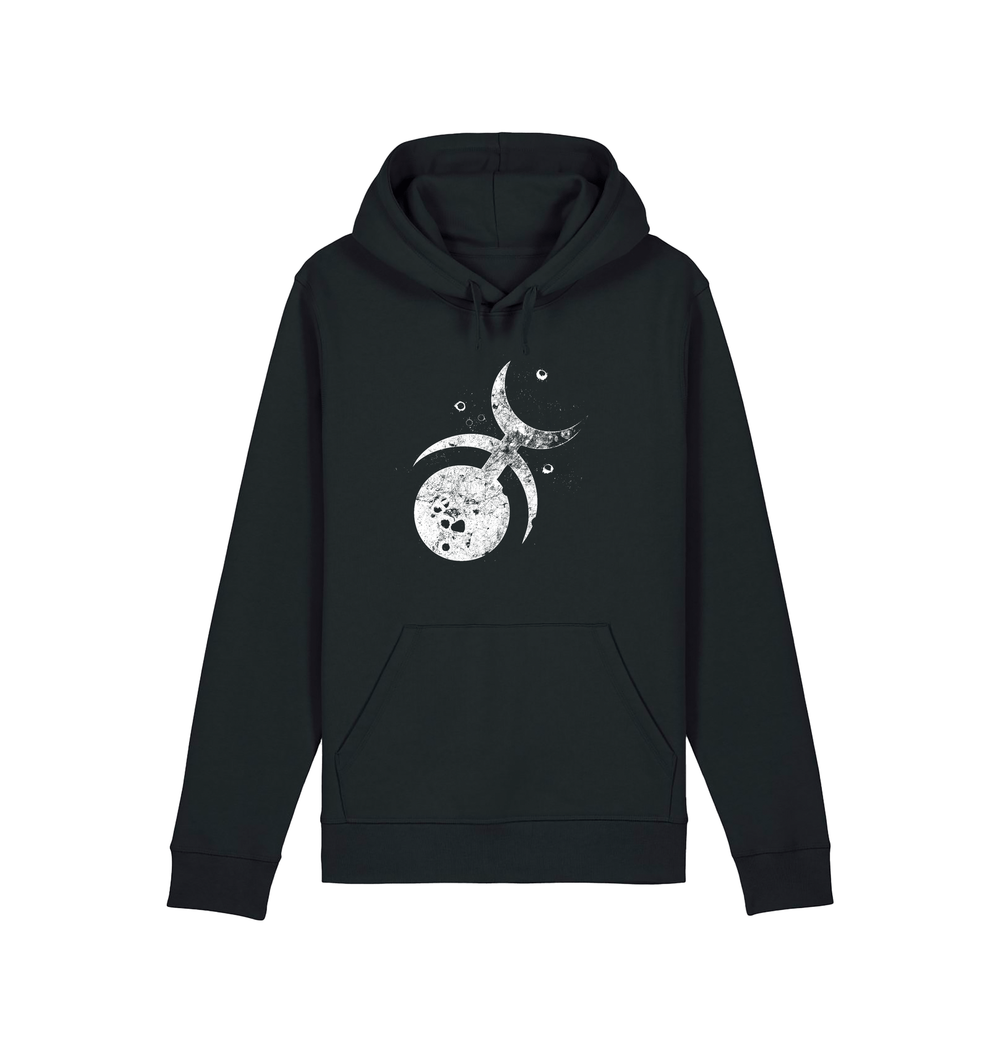 Black Printed Hoody Front